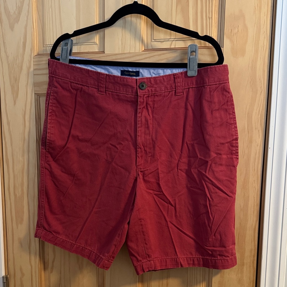 Club Room Red Flat Front Men Shorts